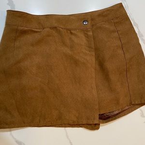 Suede brown skort